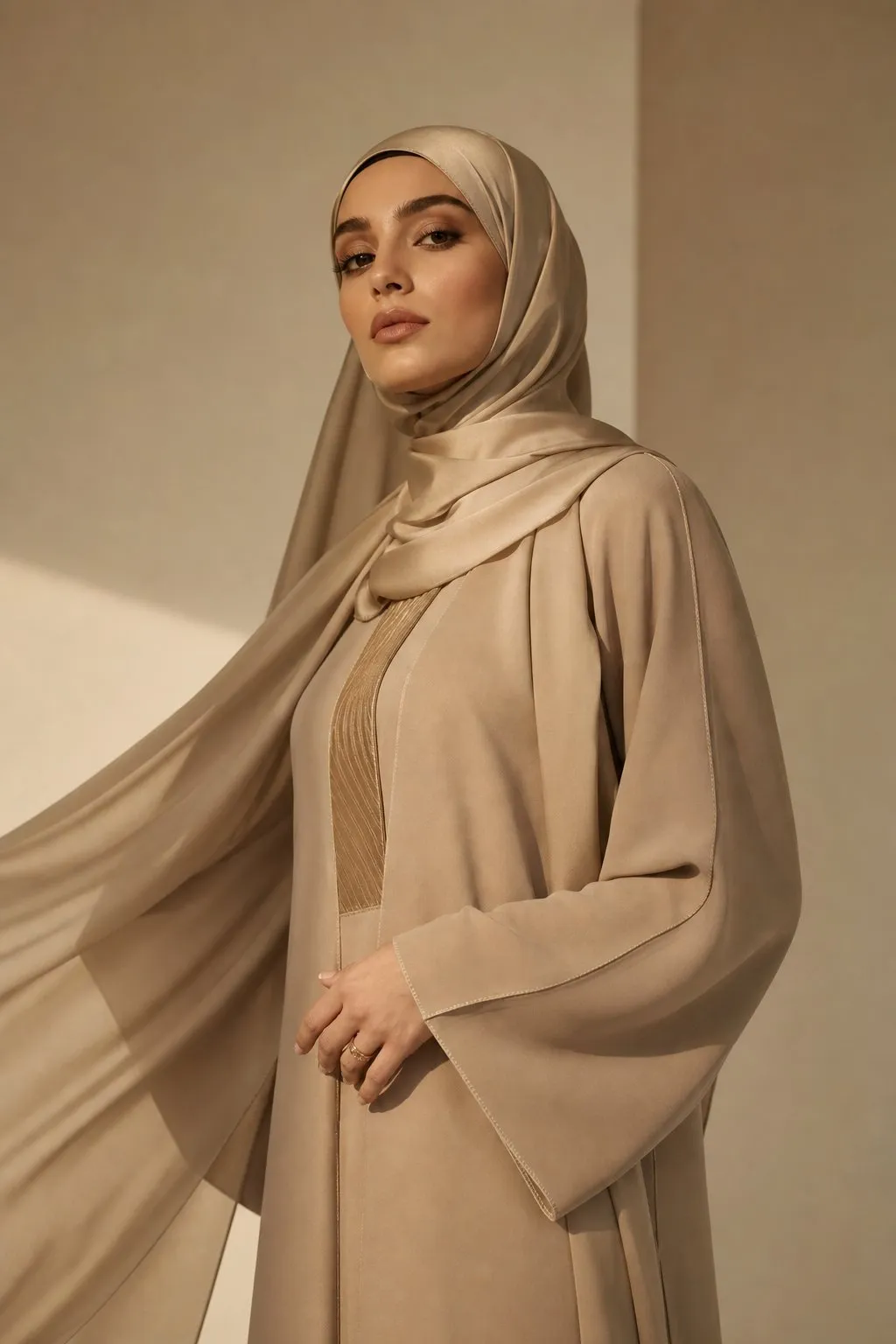 Femme élégante portant un hijab moderne