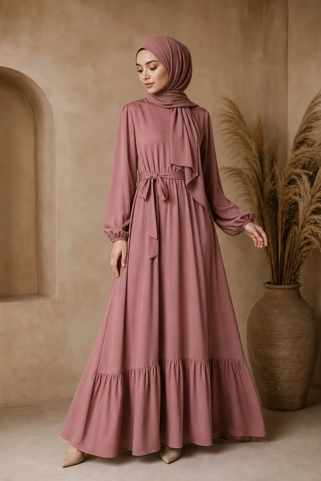 Robe modeste rosée